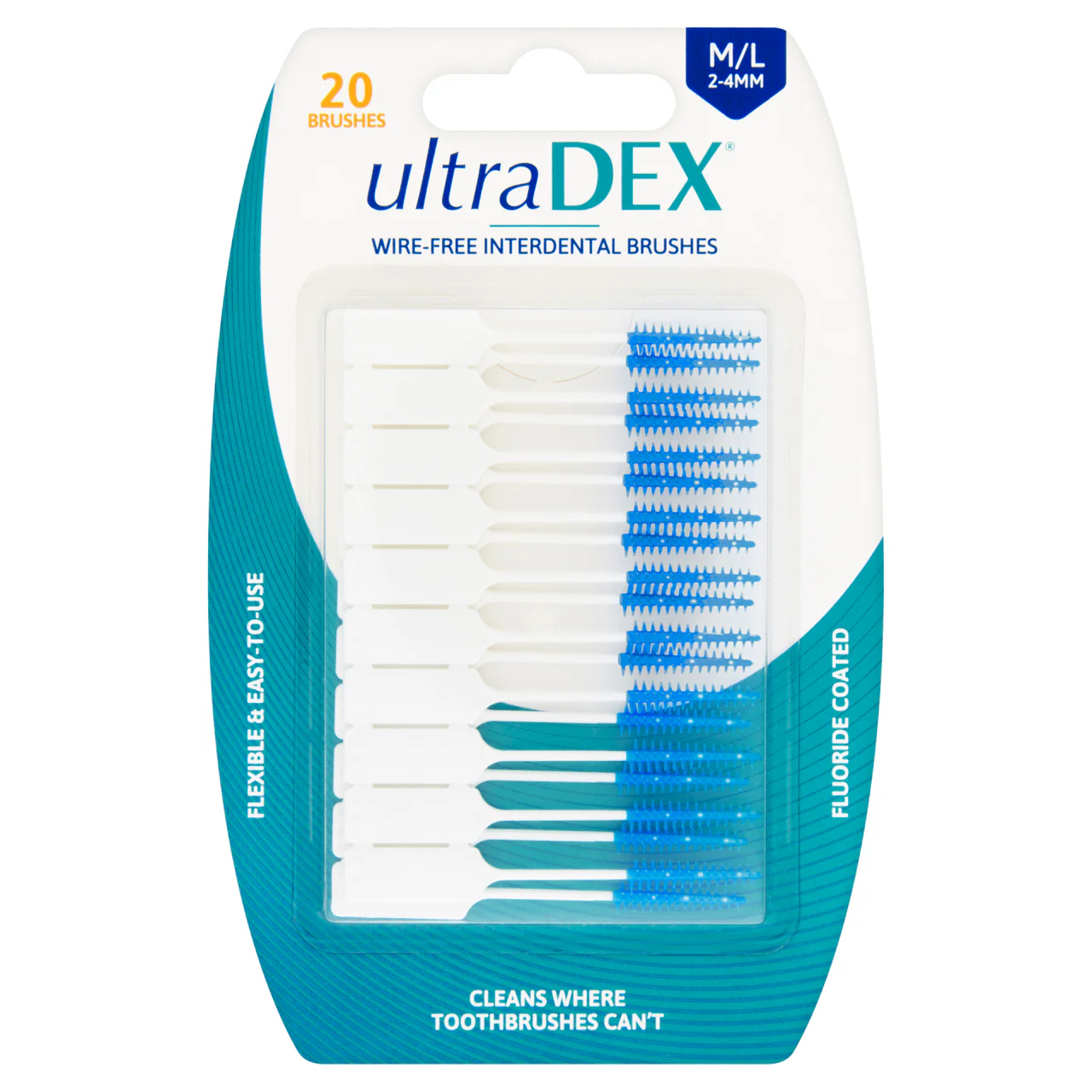 UltraDEX Wire-Free Interdental Brushes M/L 20 Pack