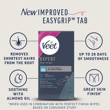 Veet Expert Cold Wax Strips Bikini Sensitive 16 Strips - Image 3