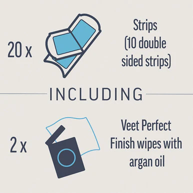 Veet Expert Cold Wax Strips Face Sensitive 20 Strips - Image 5