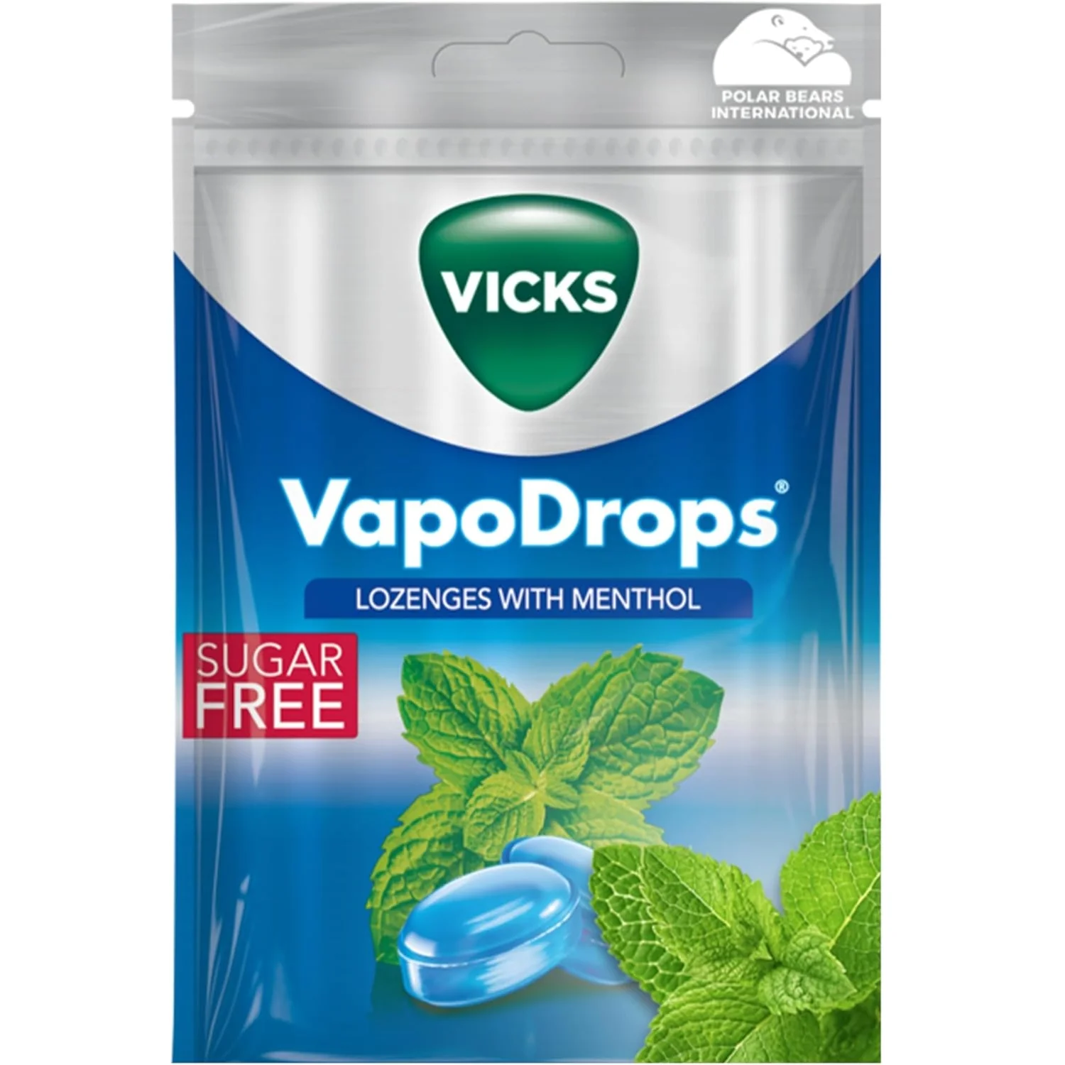 VICKS VapoDrops sugar free vegan lozenges with menthol oil