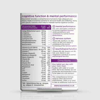Vitabiotics Neuromind Original 30 Tablets - Image 2