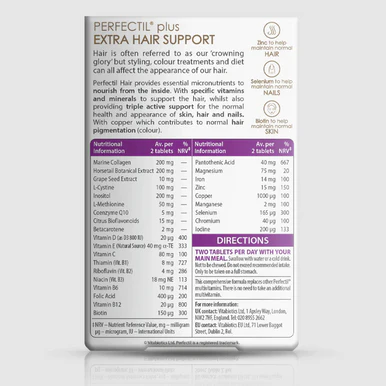 Vitabiotics Perfectil Hair Vitamins 60 Tablets - Image 2
