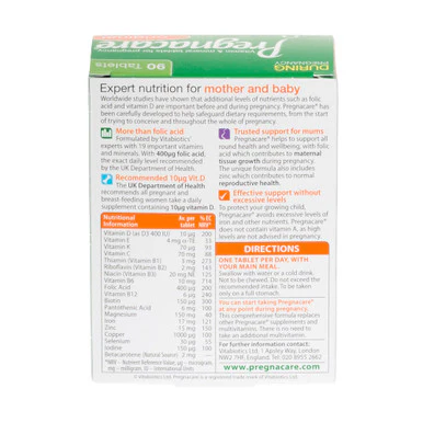 Vitabiotics Pregnacare Original 90 Tablets - Image 2