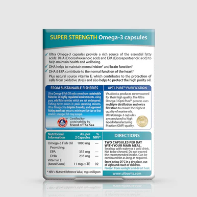 Vitabiotics Ultra Omega-3 High Purity Fish Oil 60 Capsules - Image 2