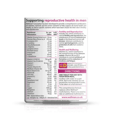 Vitabiotics Wellman Conception 30 Tablets - Image 2