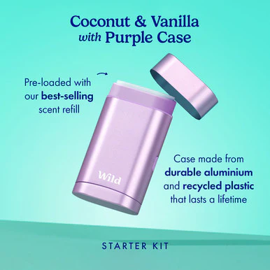 Wild Coconut & Vanilla Deodorant with Purple Case Starter Pack - Image 4