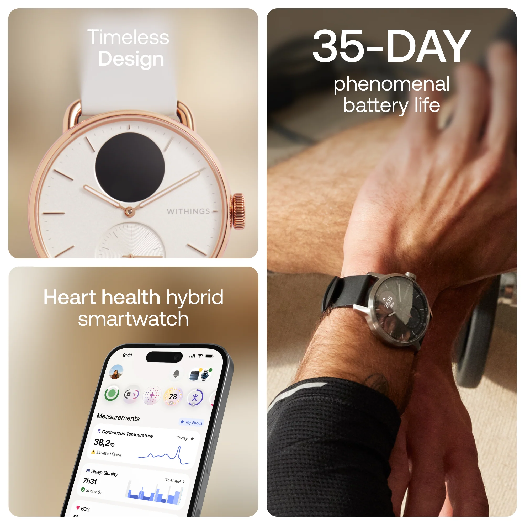 Withings ScanWatch 2 38mm Rose Gold - Image 3