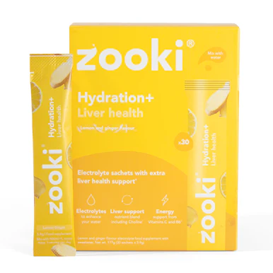 Zooki Hydration+ Liver Health Lemon Ginger Flavour 5.9g 30 Sachets