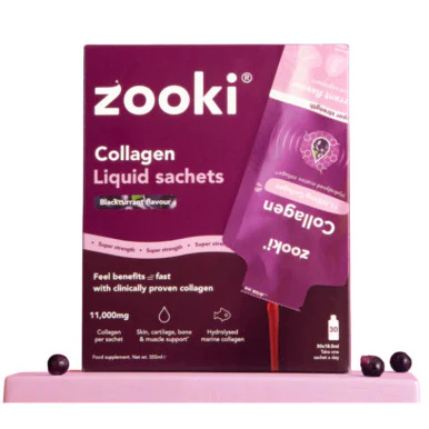 Zooki Super Strength Marine Collagen 11,000mg, Blackcurrant Flavour 18.5ml, 30 Sachets - Image 3